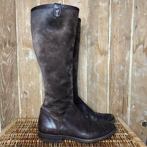 Henry Cuir Pour Bob Ellis brown suede and leather riding boots 7.5